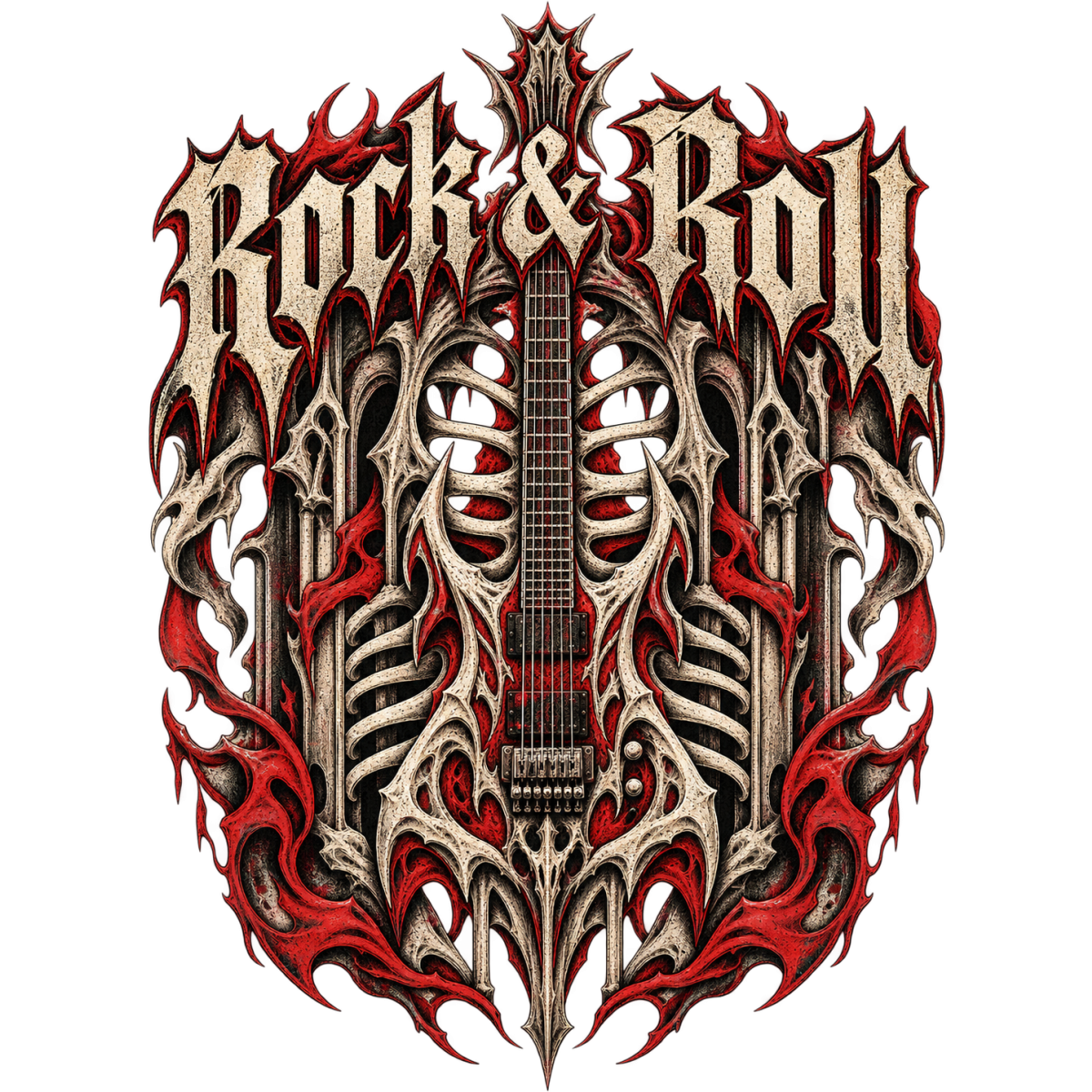 Hardrock Guitare Ossature Arches Gothiques