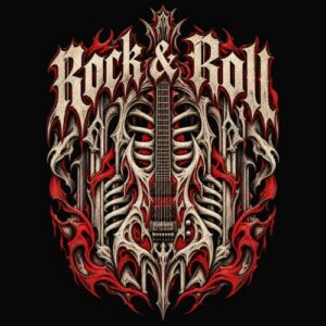 Hardrock Guitare Ossature Arches Gothiques