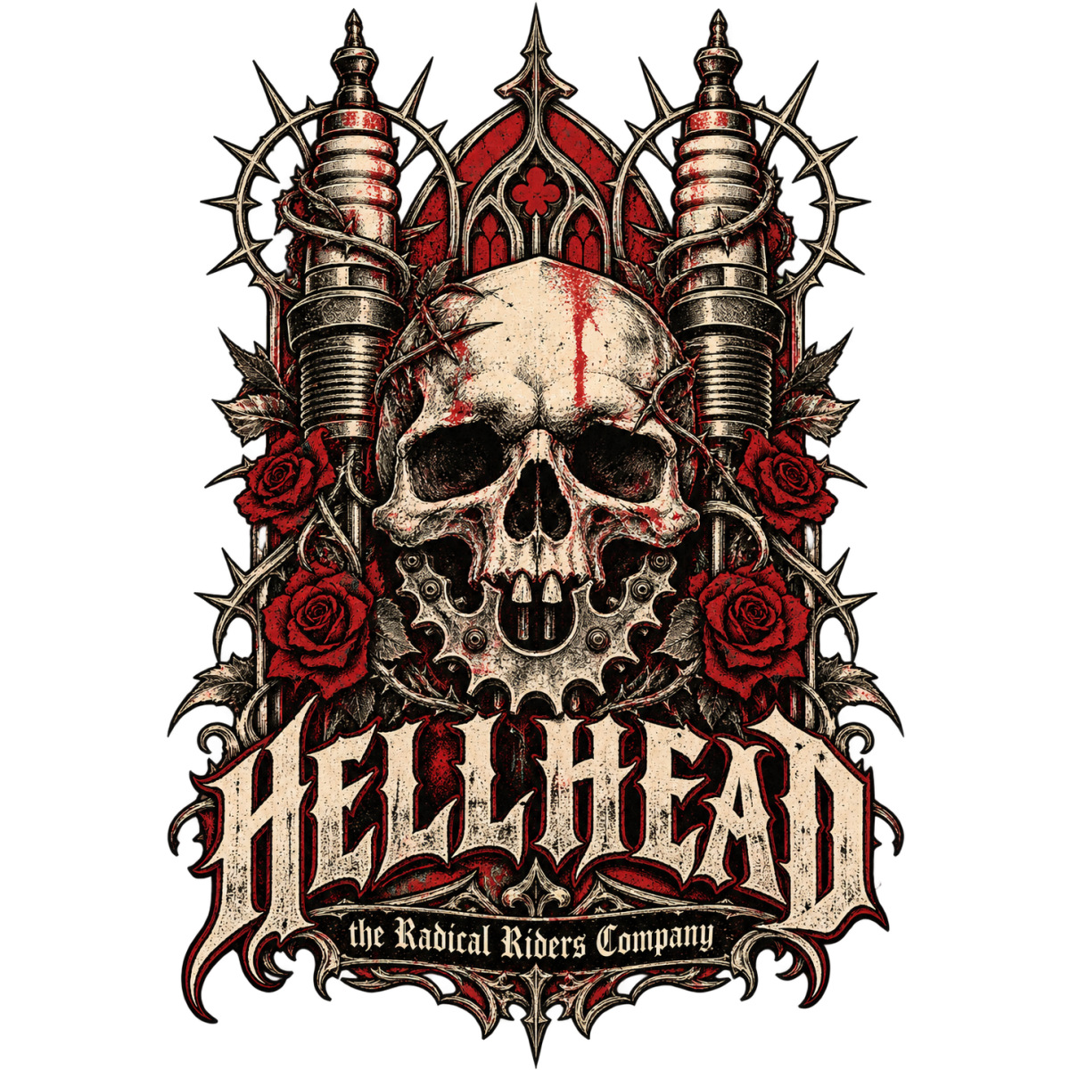 Hellhead Crane Bougies Engrenage Gothique
