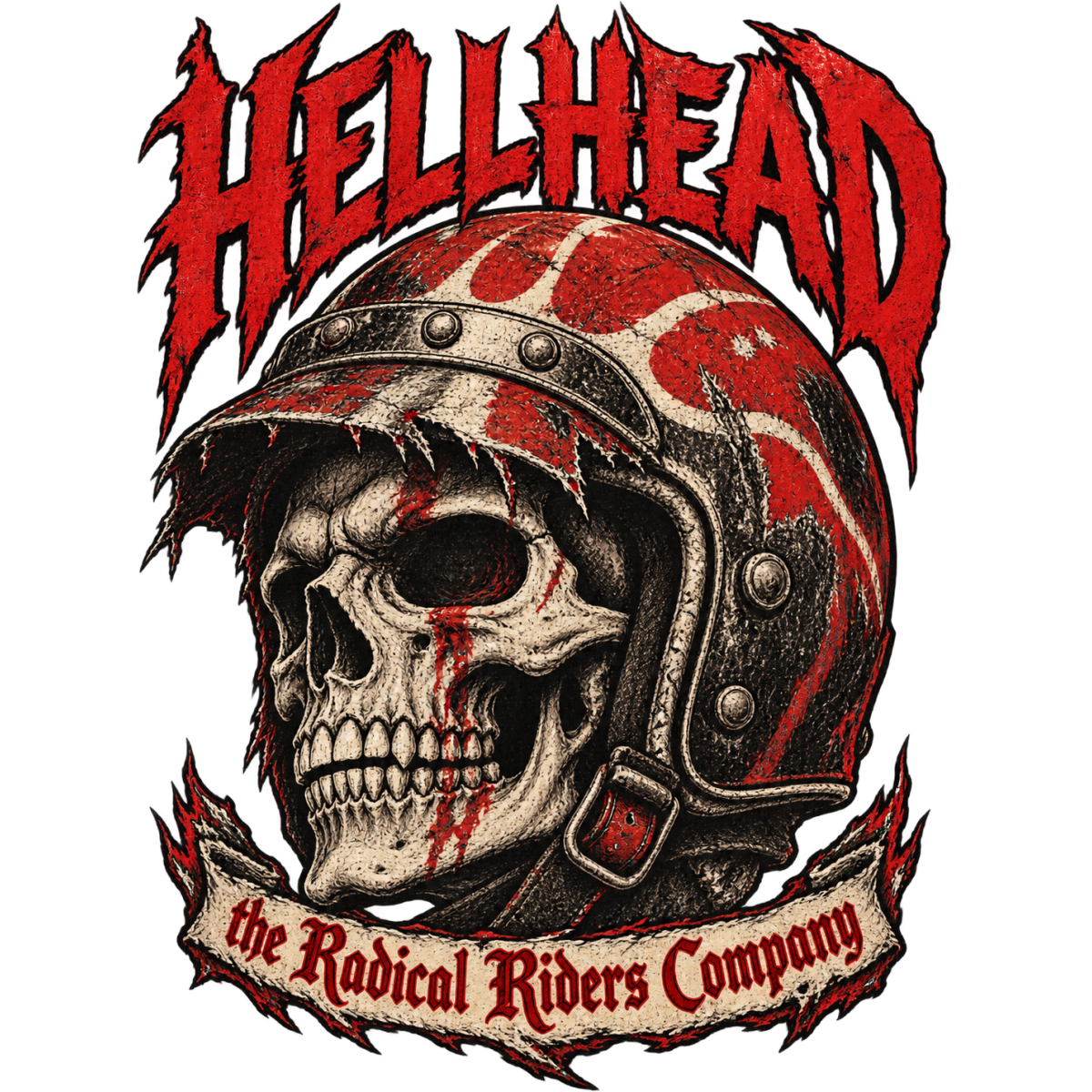 Hellhead Crane Casque Motard Vintage