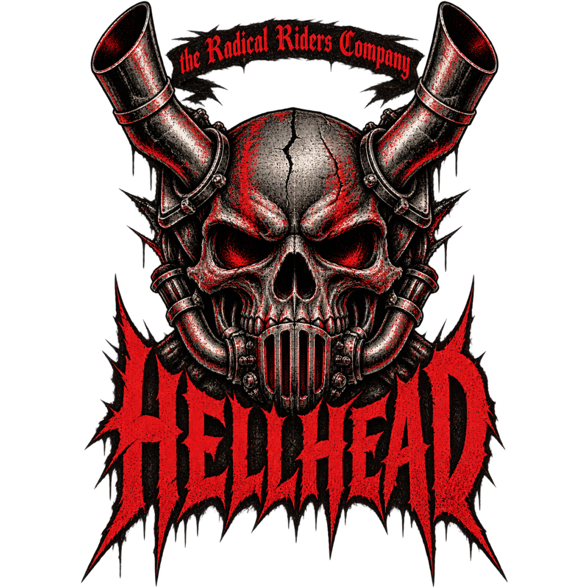 Hellhead Crane Echappements Acier Rouge