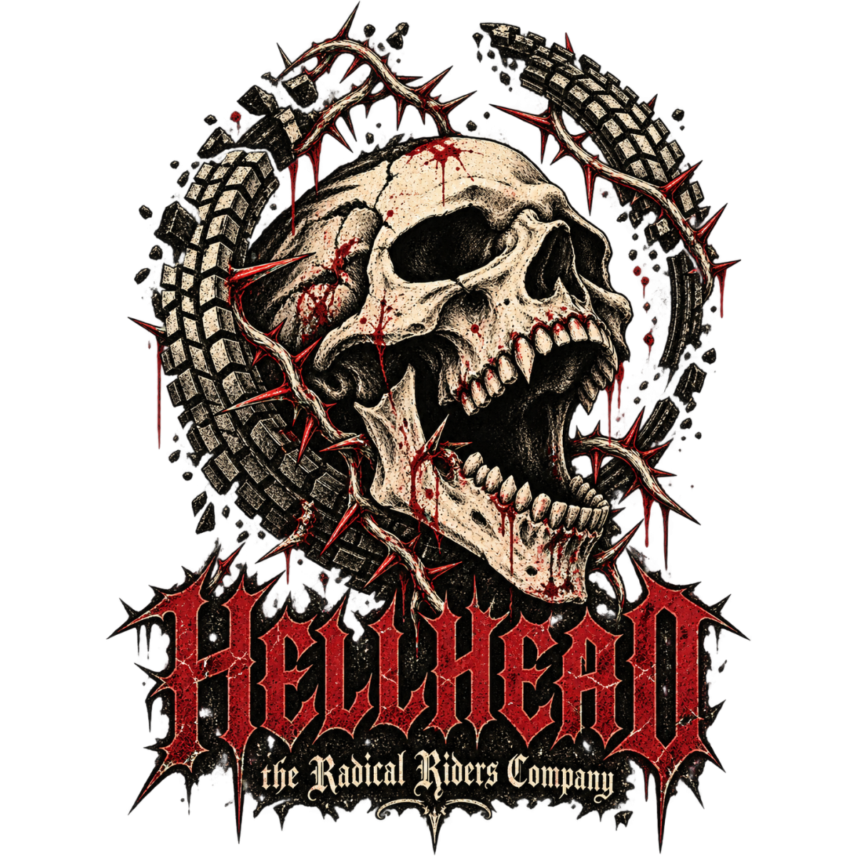 Hellhead Crane Hurlant Pneus Epines