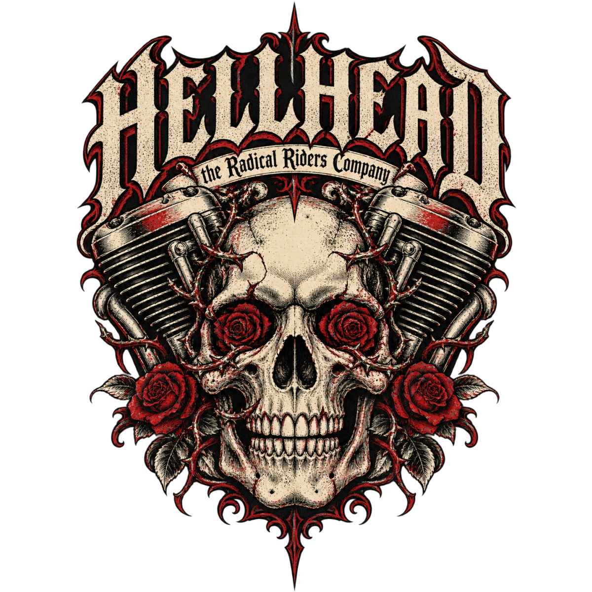 Hellhead Crane Moteur Roses Epineuses