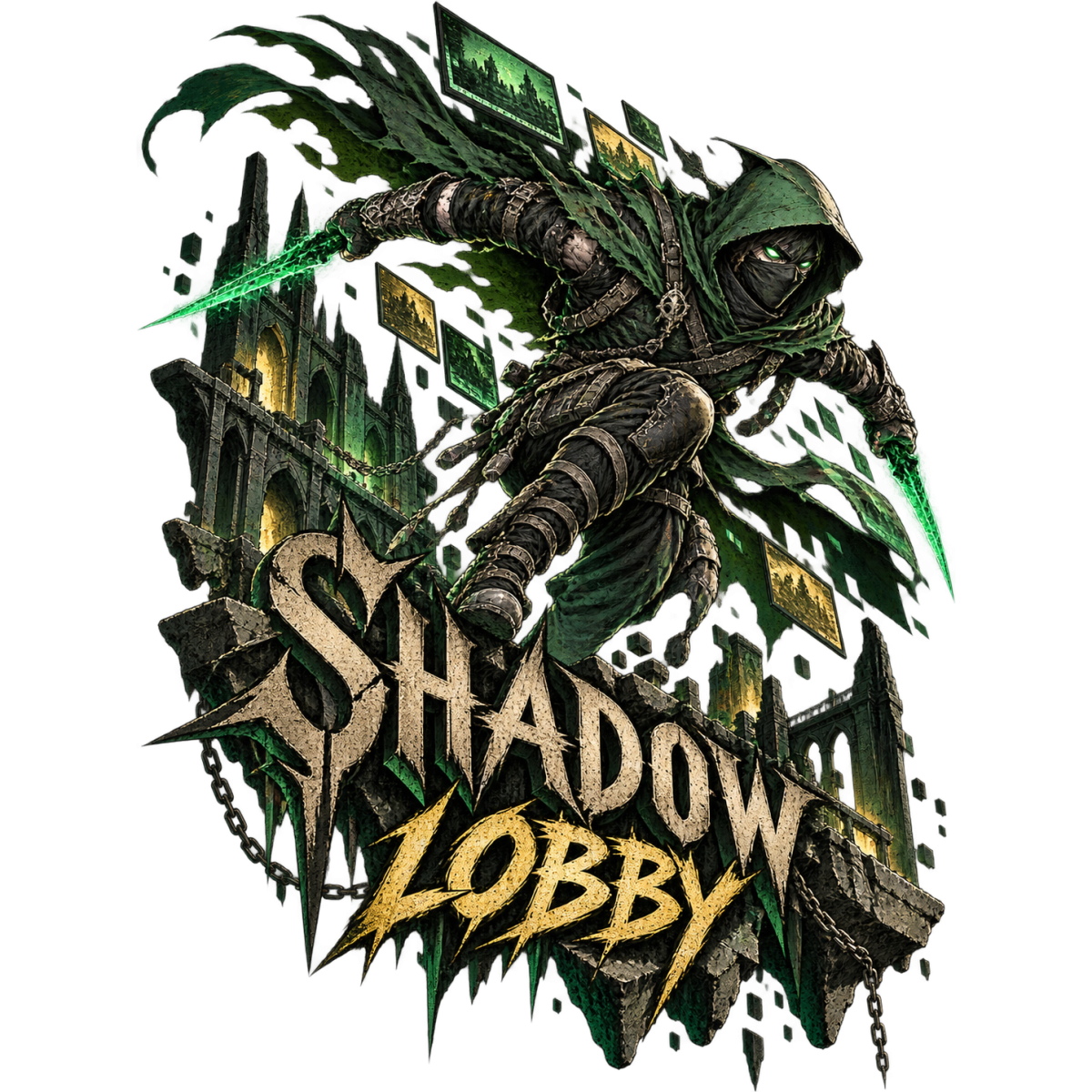 Hero Gamer Assassin Masque Dagues Vertes