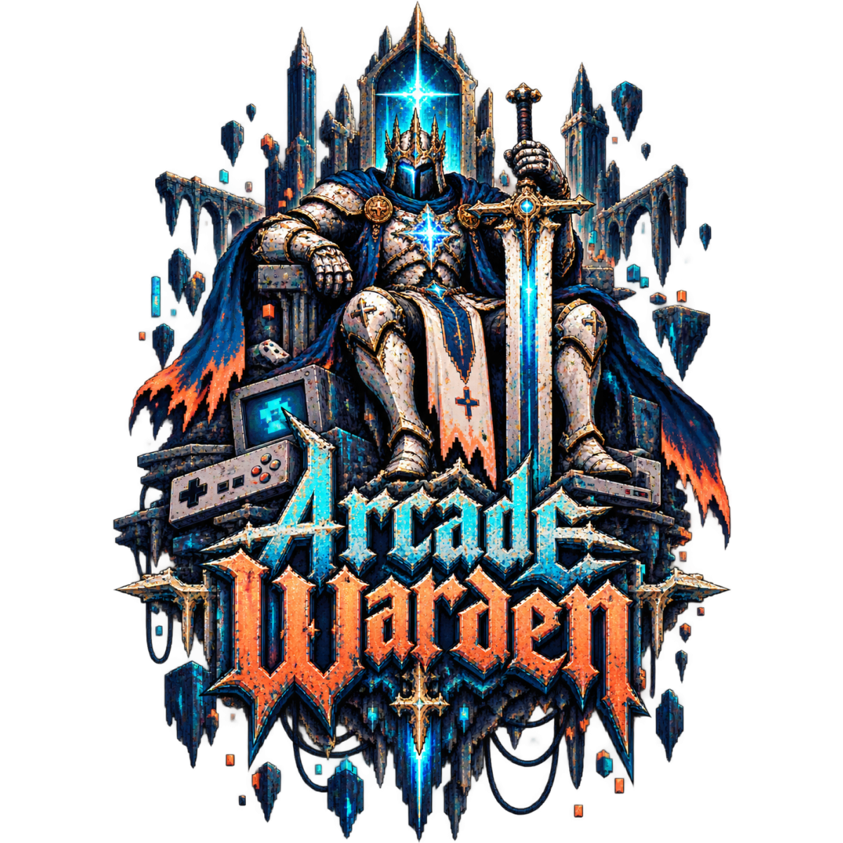 Hero Gamer Paladin Trone Arcade Bleu