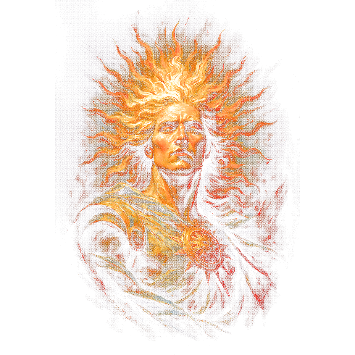 Homme rayonnant visage solaire lumineux
