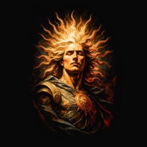 Homme rayonnant visage solaire lumineux