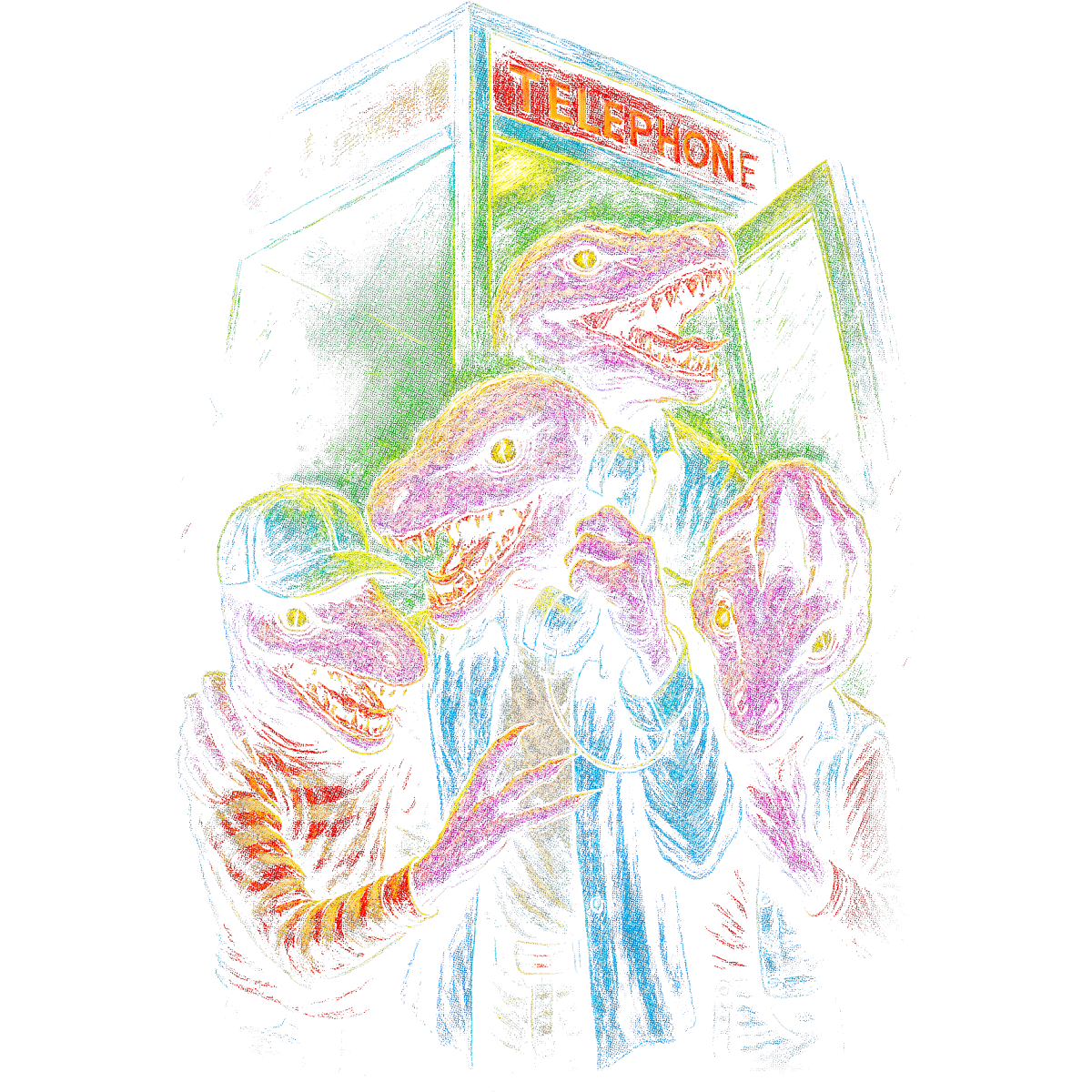 Horreur Dinosaures Cabine Telephone