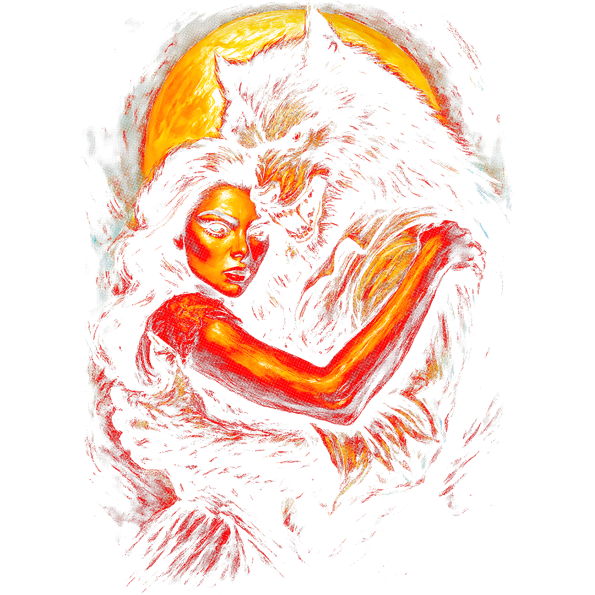 Horreur Femme Loup Lune