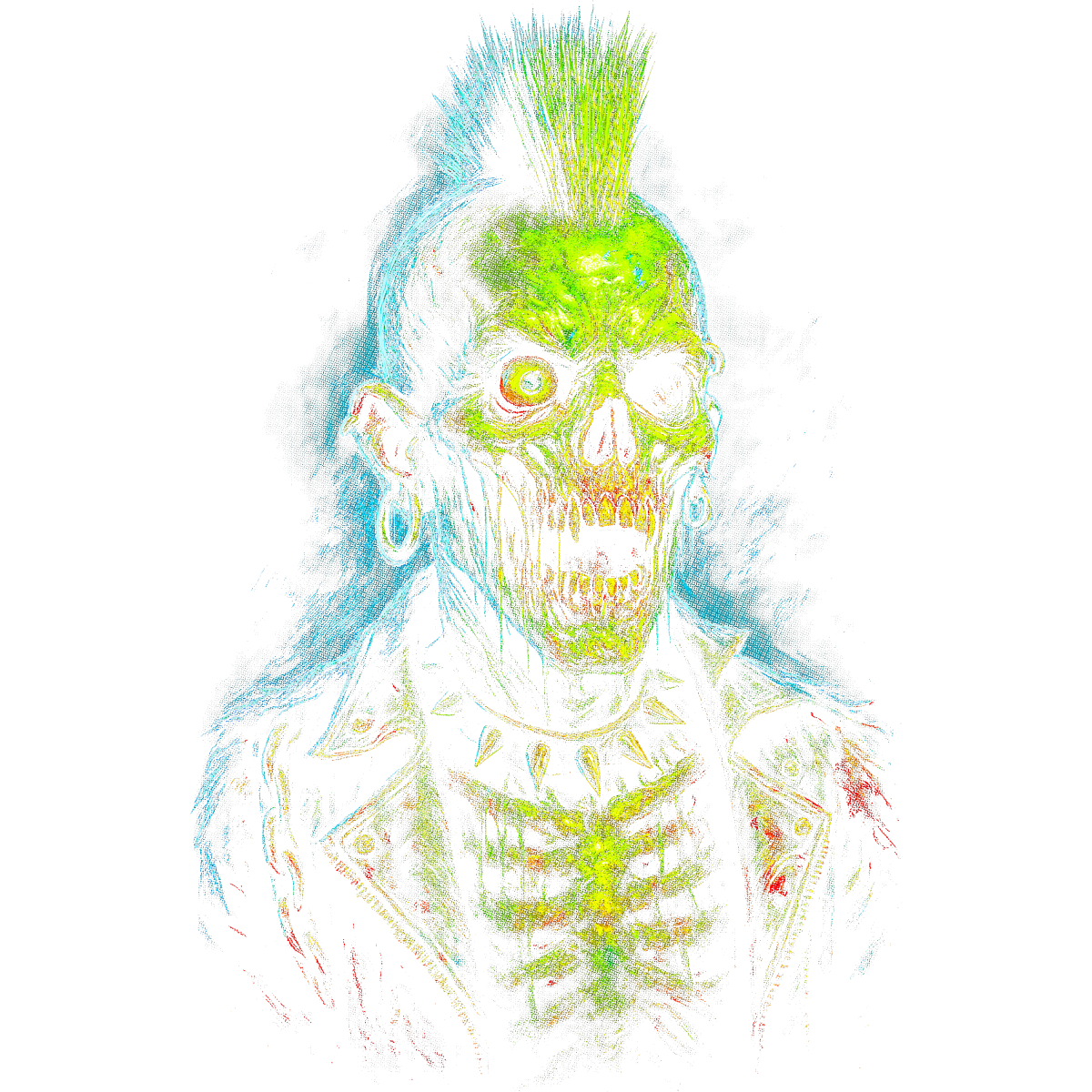 Horreur Zombie Punk Cretes Vertes