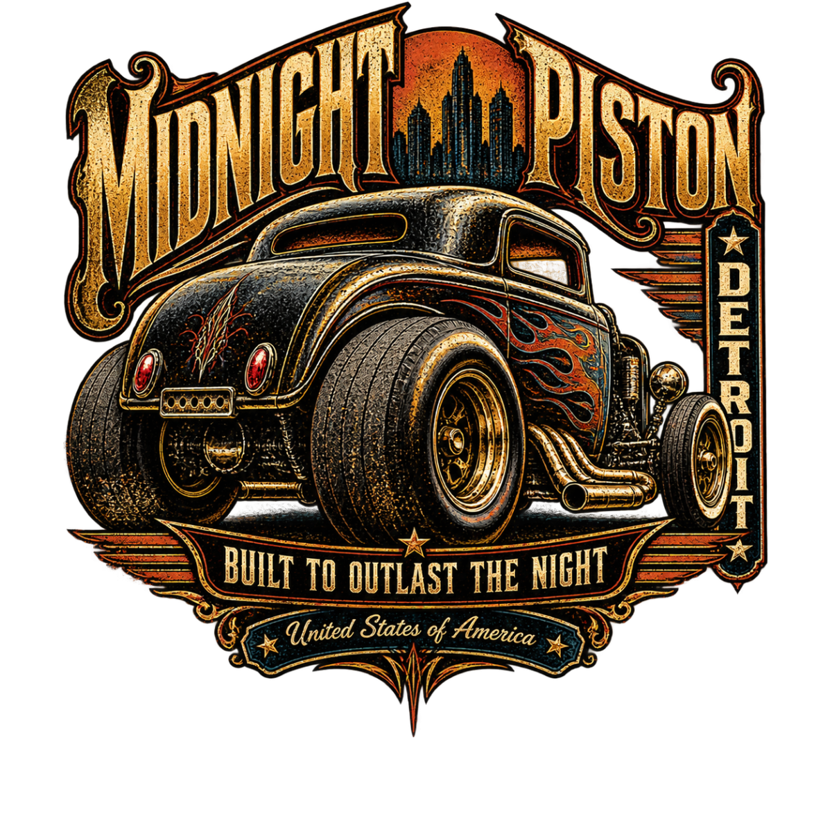 Hotrod Midnight Piston Detroit Coupe