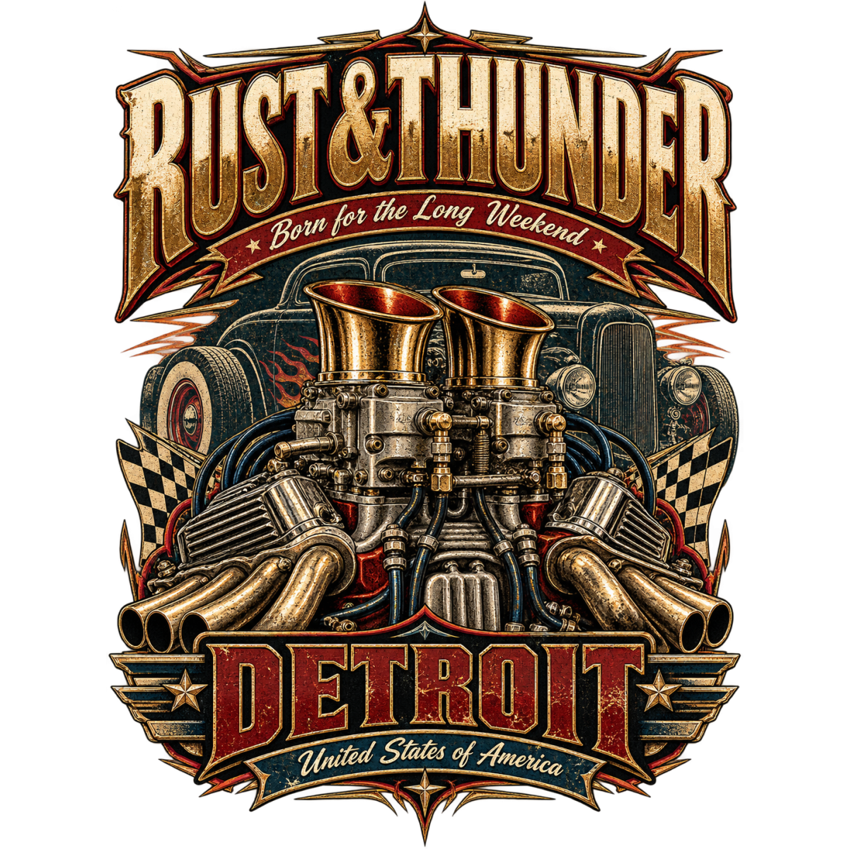 Hotrod Rust Thunder Detroit Carburetor