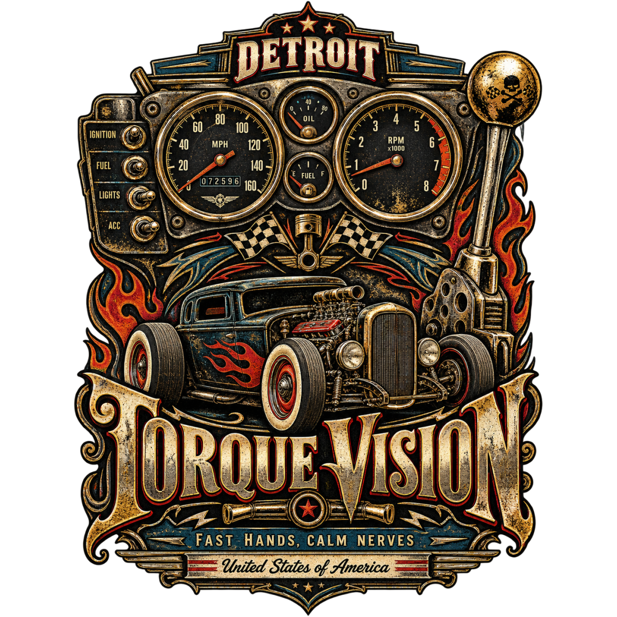 Hotrod Torque Vision Detroit Dashboard