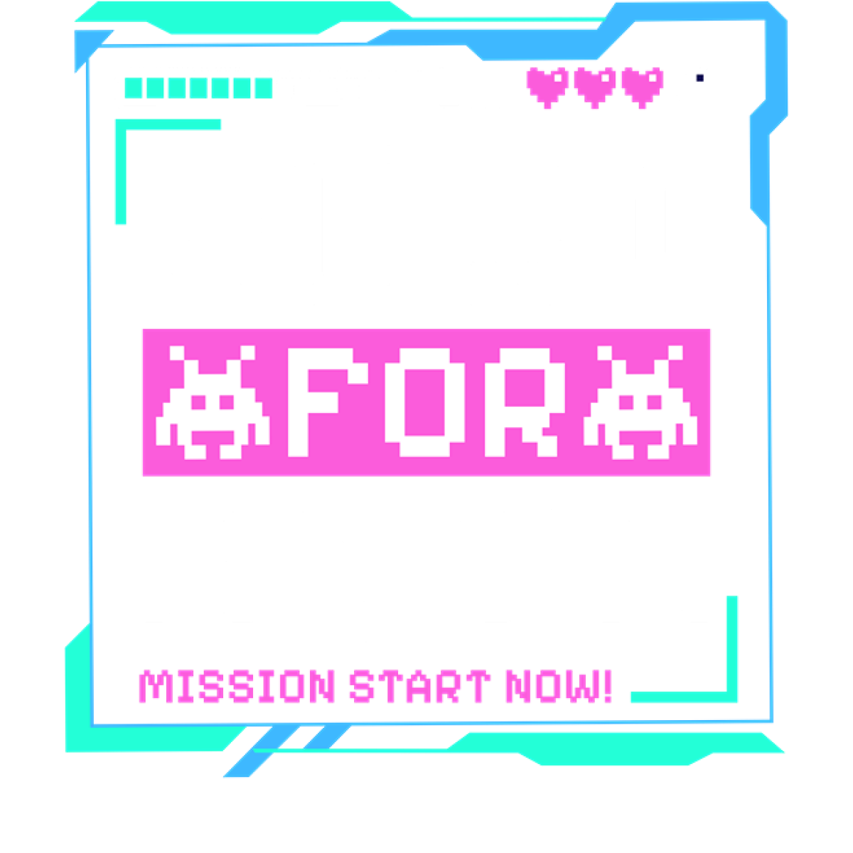 Interface jeu vidéo rétro pixel coeurs