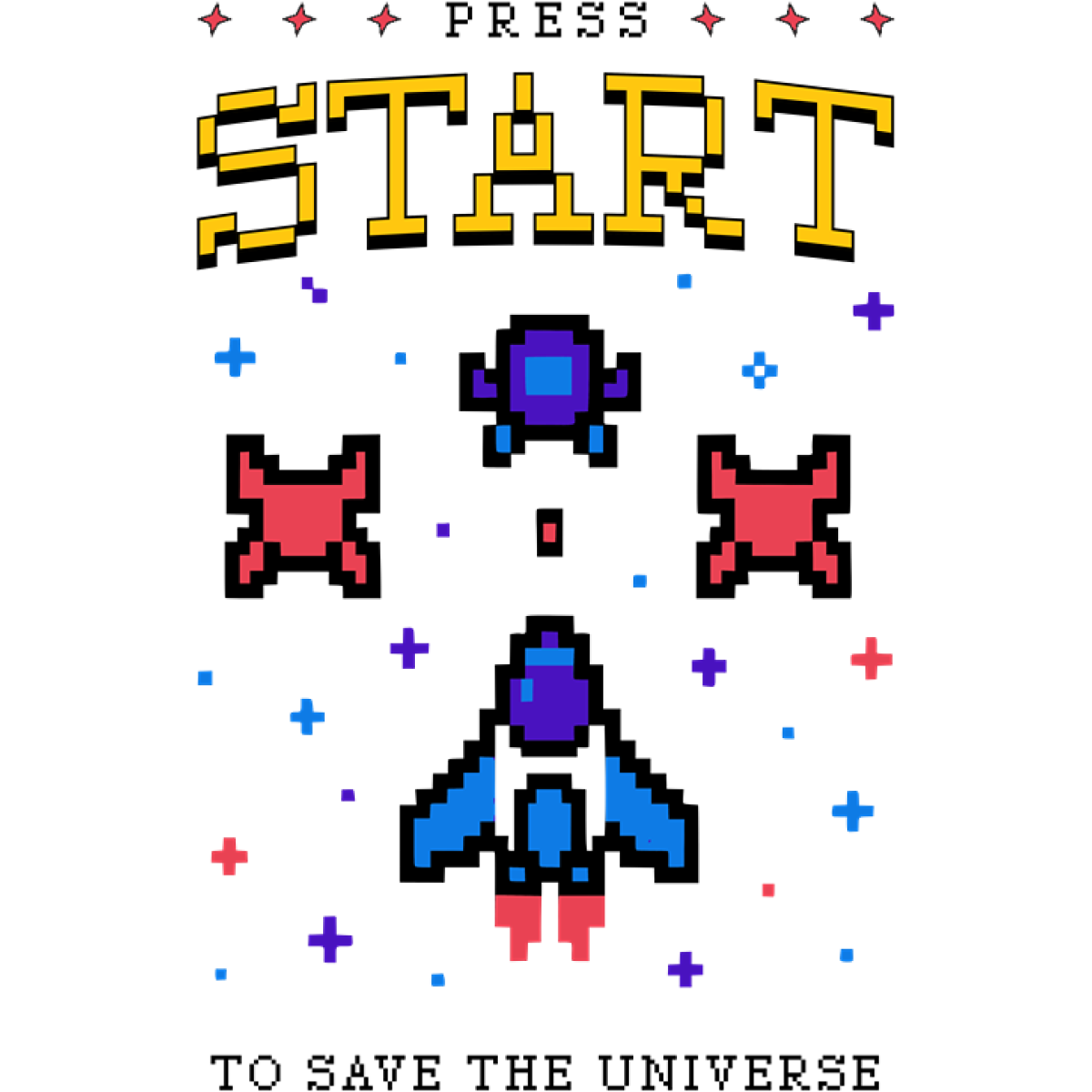 Jeu vidéo rétro vaisseau spatial pixel art