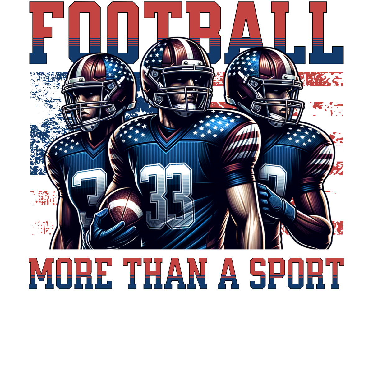 Joueurs de football américain avec drapeau USA
