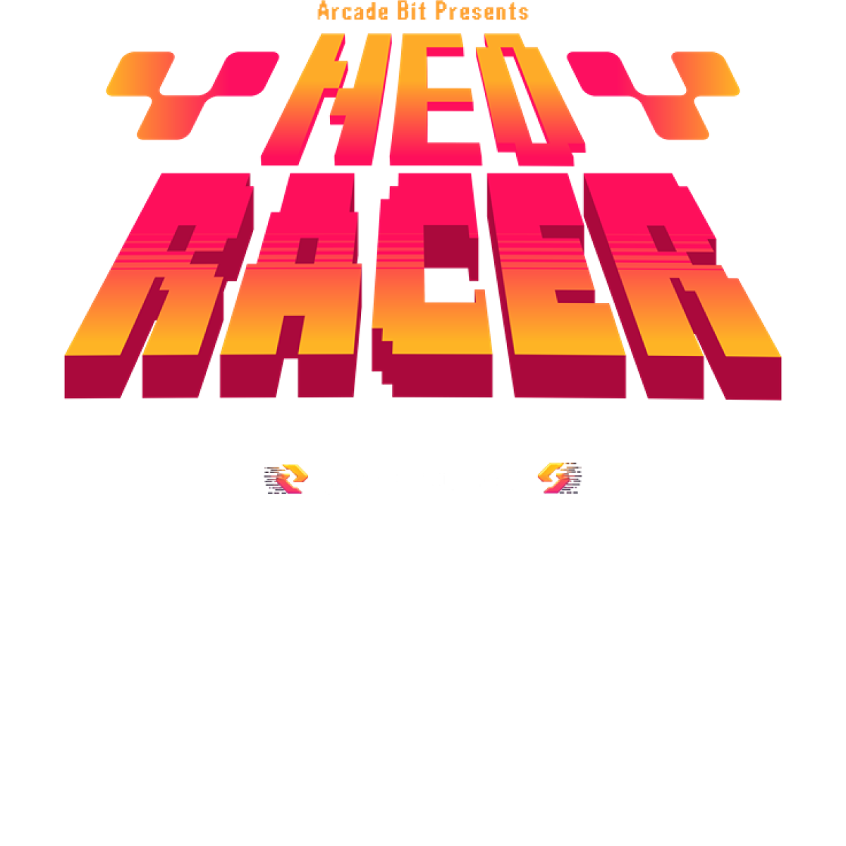 Lettrage rétro style arcade gradient rose orange