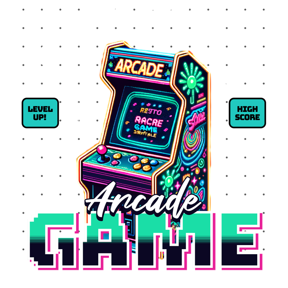 Machine arcade rétro jeu vidéo coloré