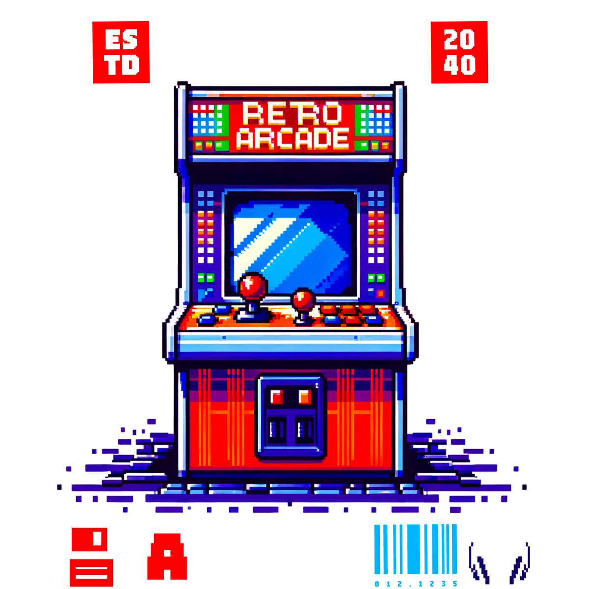 Machine arcade rétro pixel art