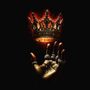 Main atteignant couronne royale rouge