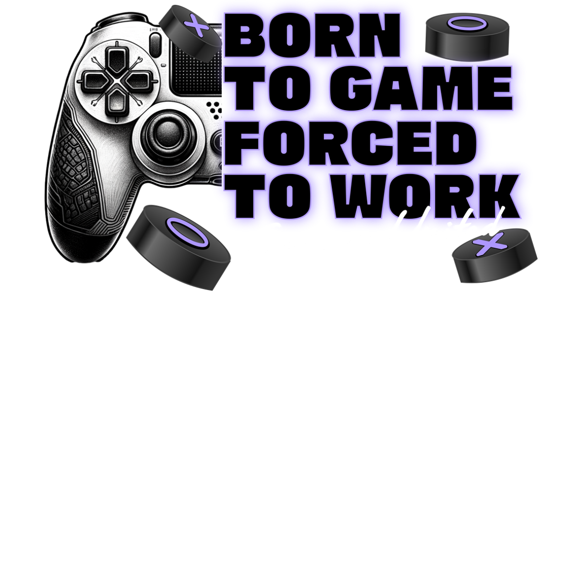 Manette de jeu et texte jeux travail