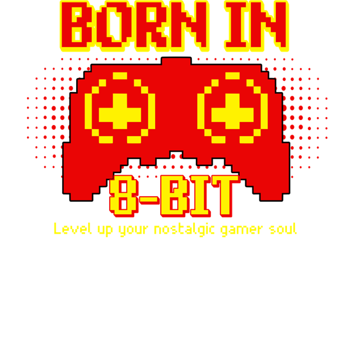 Manette de jeu pixel art rétro rouge jaune