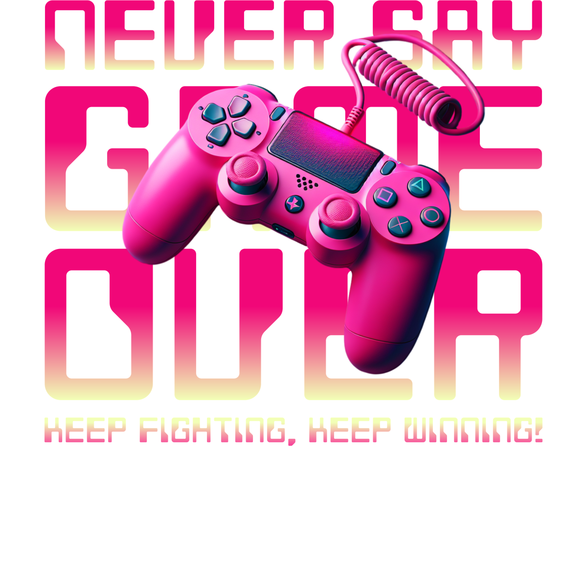 Manette jeu vidéo rose citation motivante
