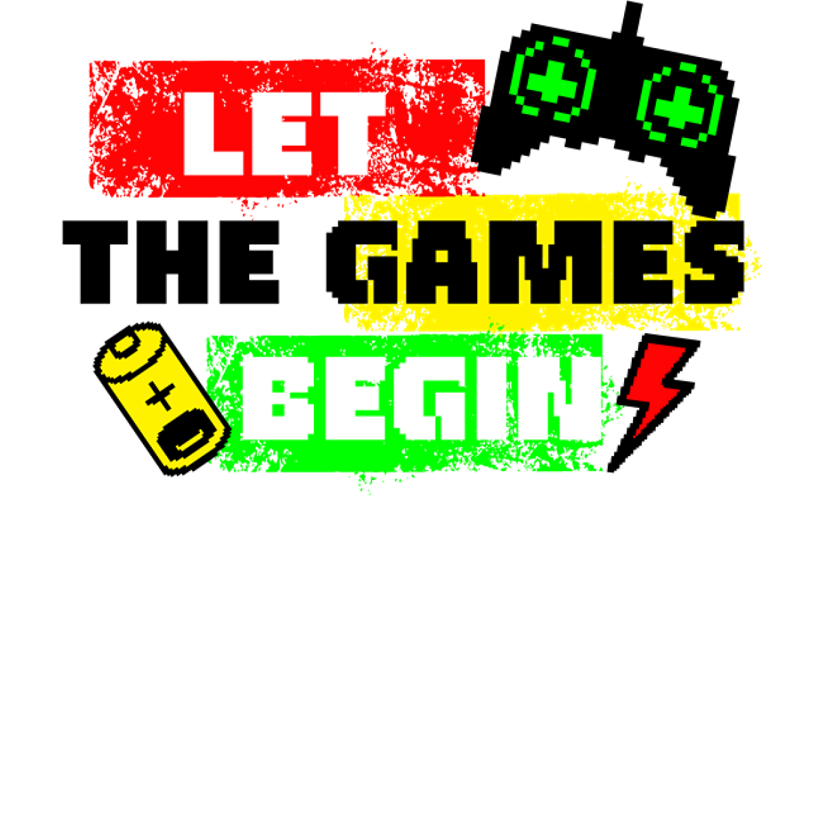 Manette pile éclair let games begin pixel