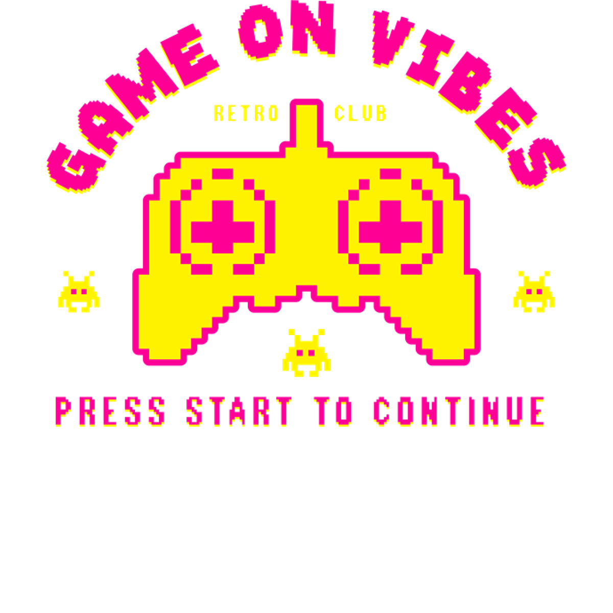 Manette pixel art jaune rétro jeu vidéo