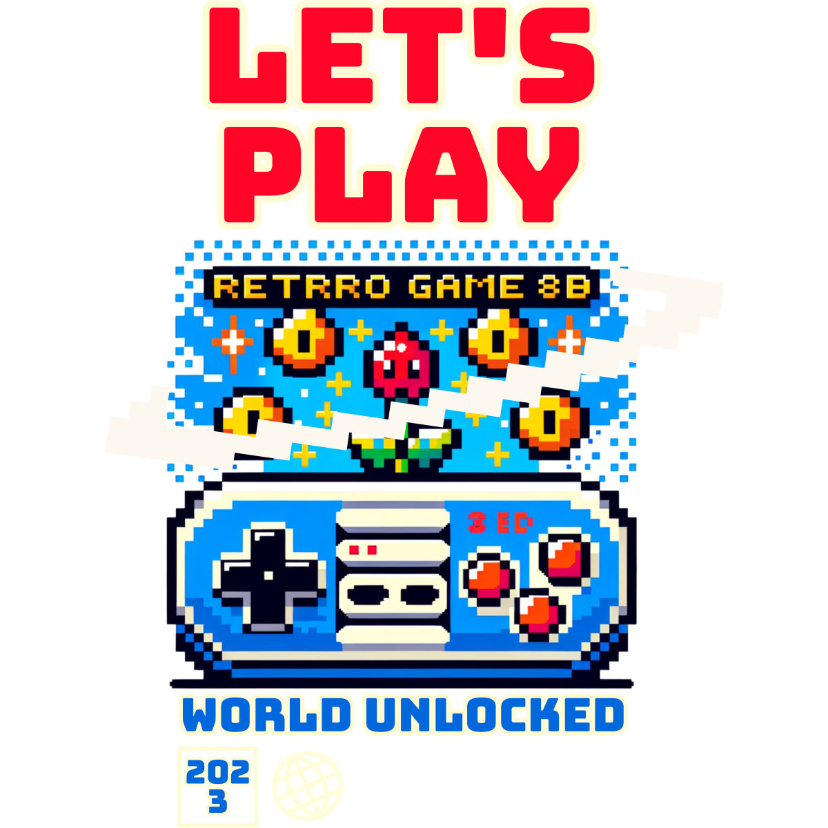 Manette rétro pixel art et jeu vidéo