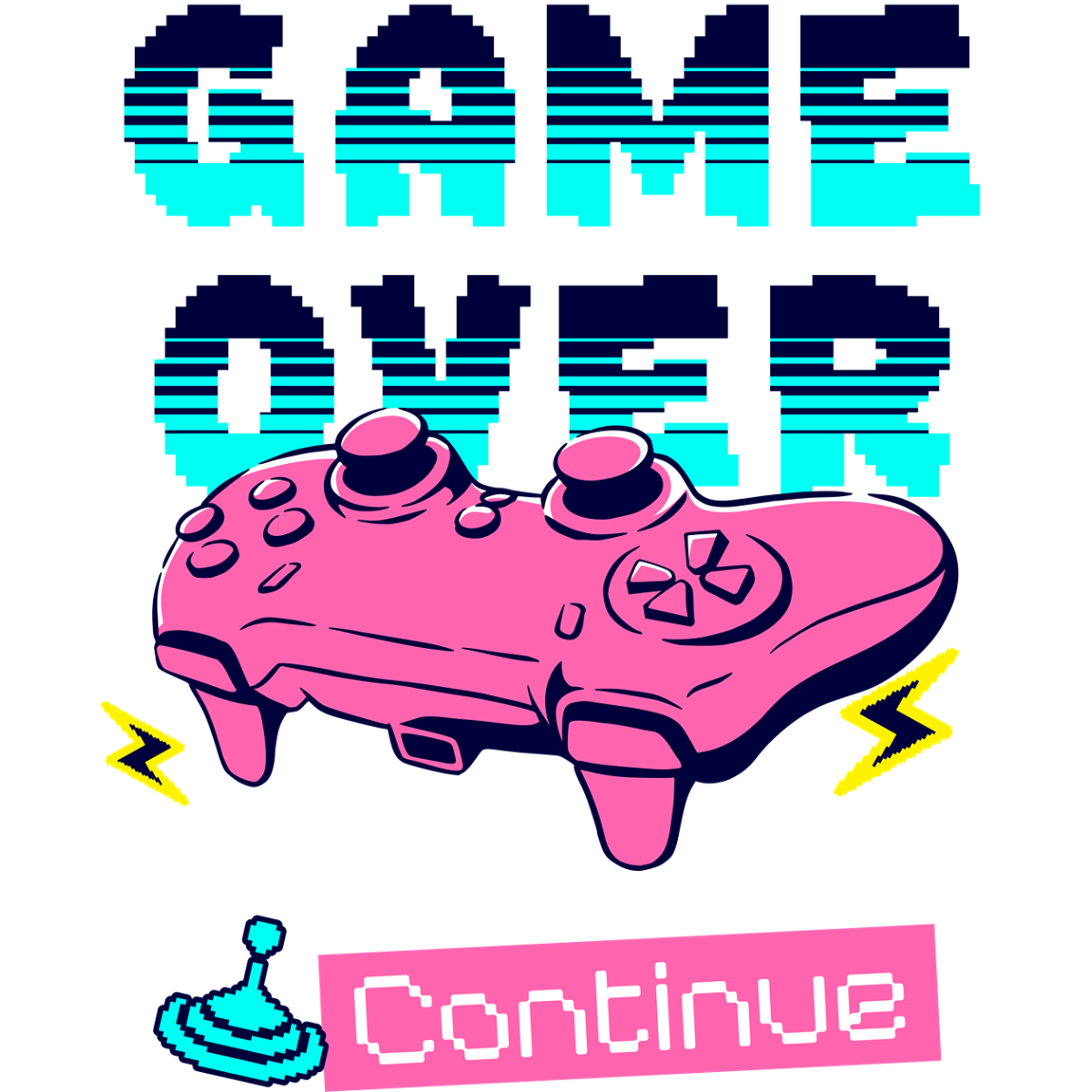 Manette rose jeu vidéo continue écran pixel