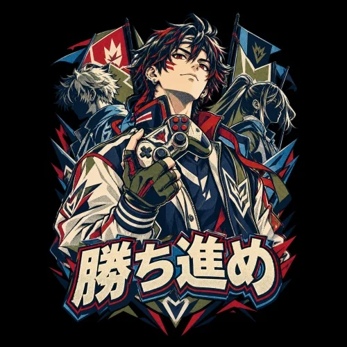 Manga console confident drapeaux dynamique