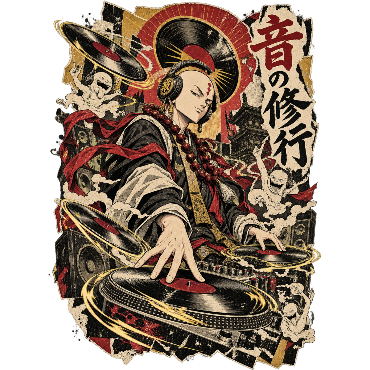 Manga Moine Dj Vinyles Fantomes