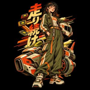 Manga moto casque style futuriste