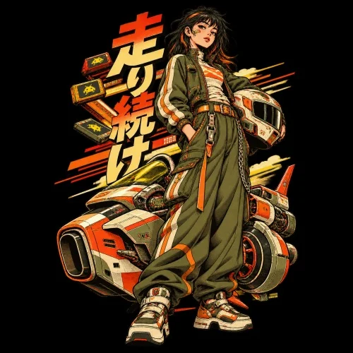 Manga moto casque style futuriste
