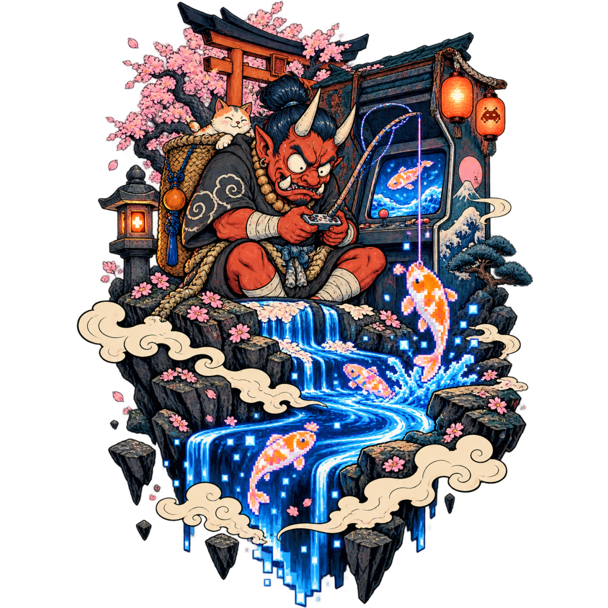 Manga Oni Pecheur Poissons Pixels