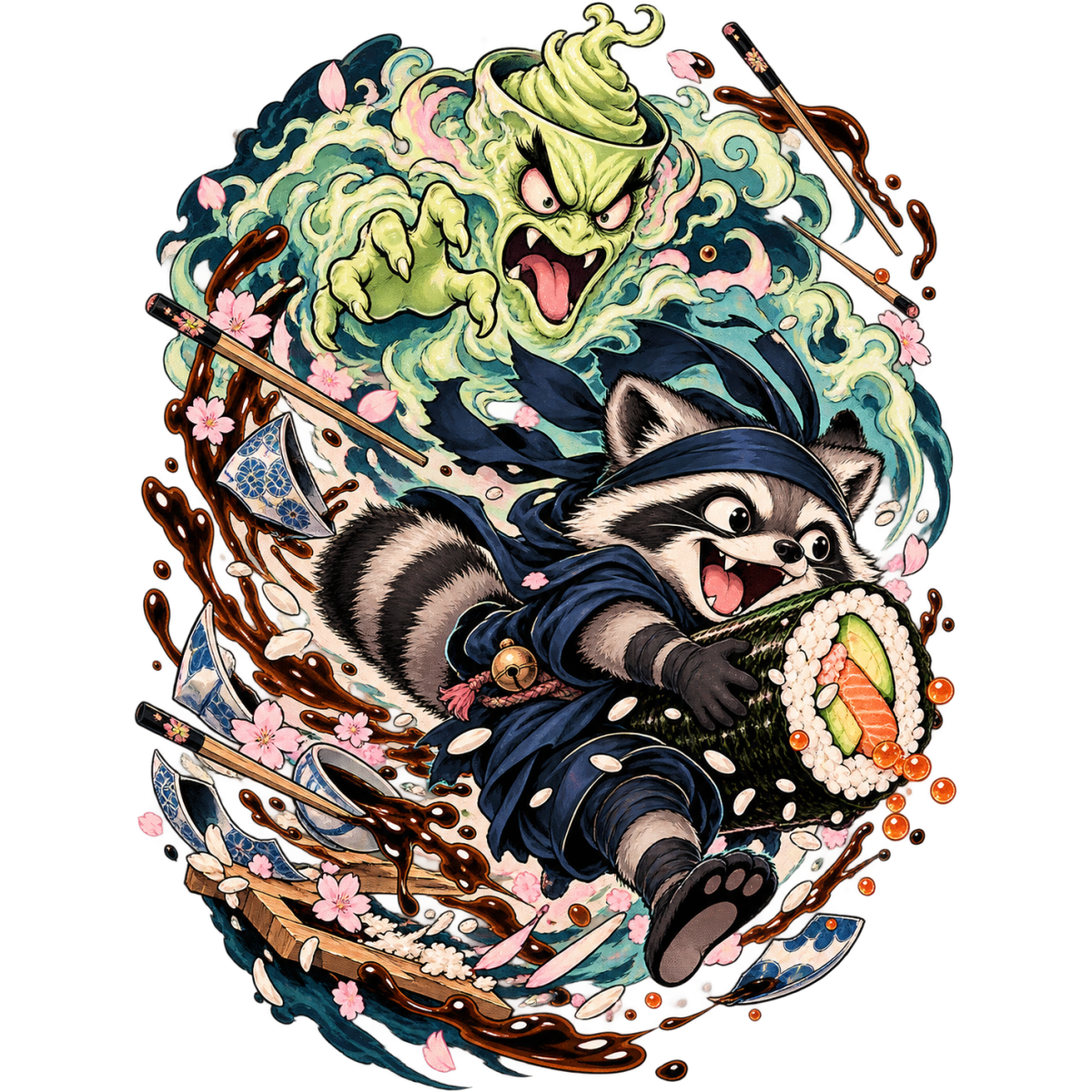 Manga Raton Ninja Sushi Geant