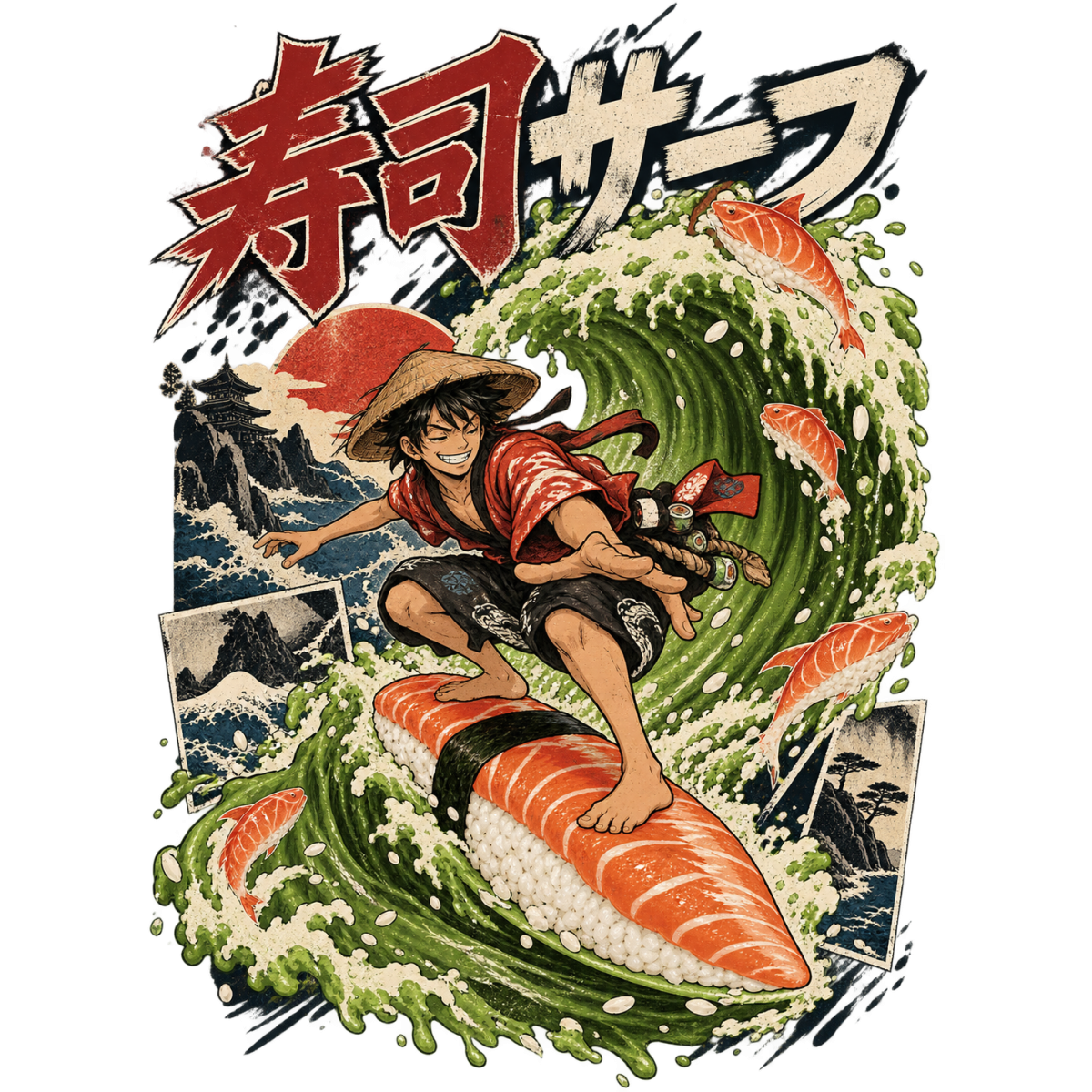 Manga Surfeur Sushi Vague Wasabi