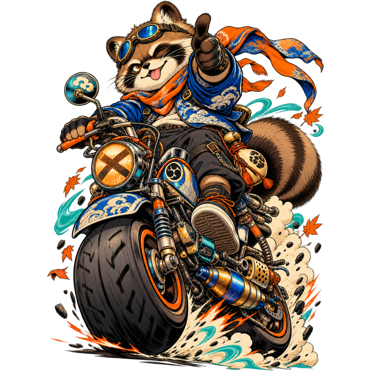 Manga Tanuki Motard Course Folle