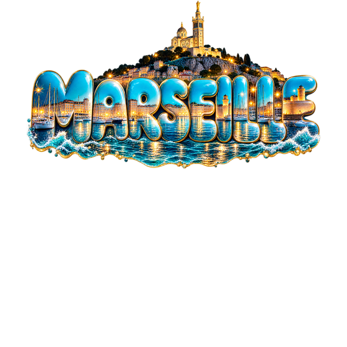 Marseille Bubble Marina Reflets Turquoise