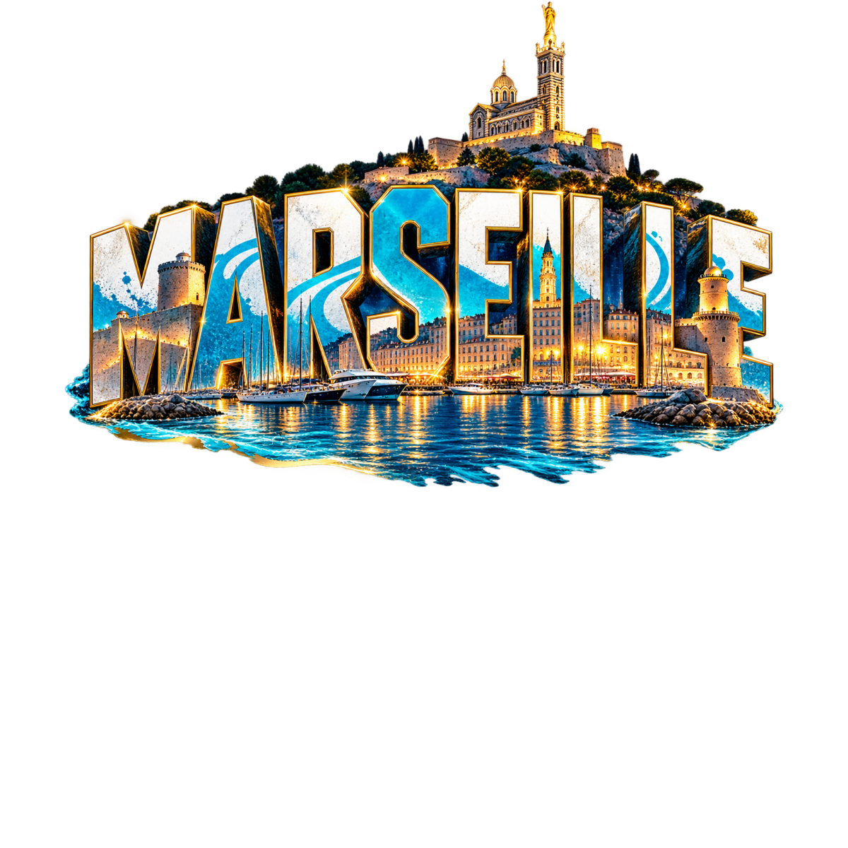 Marseille Streetwear Port Turquoise Dore