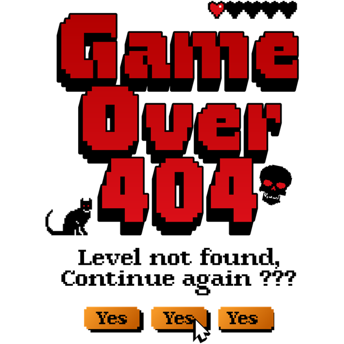 Message erreur 404 jeu vidéo style pixel art