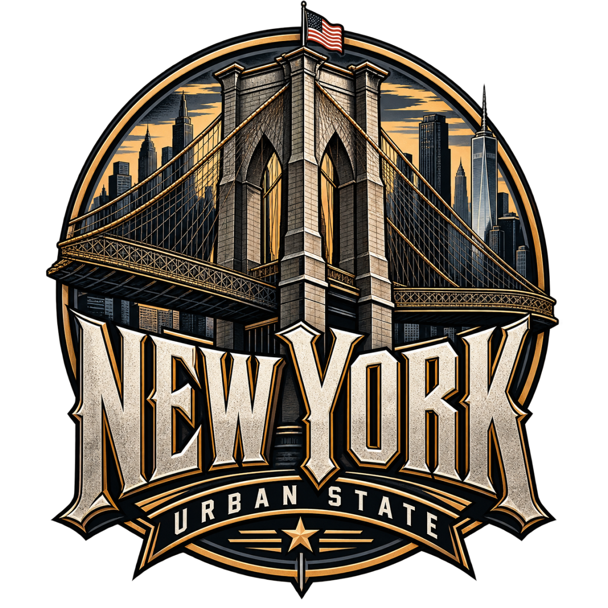 Newyork Brooklynbridge Urban State