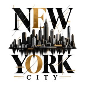 Newyork Skyline Typographie Gold