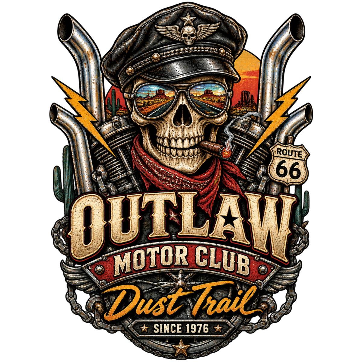 Outlaw Motor Club Skull