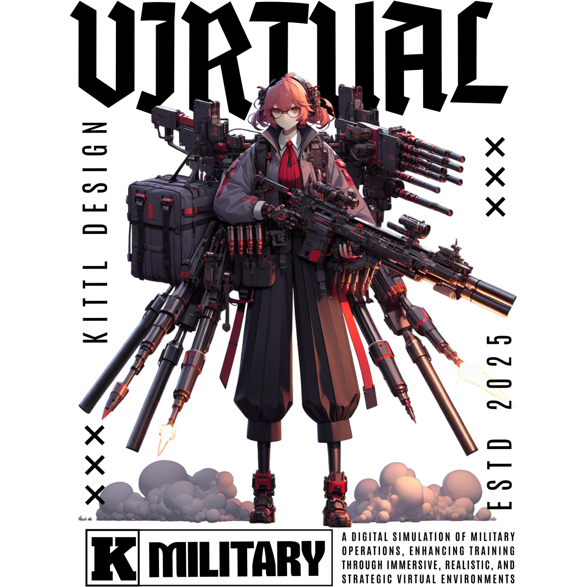 Personnage futuriste armé haute technologie