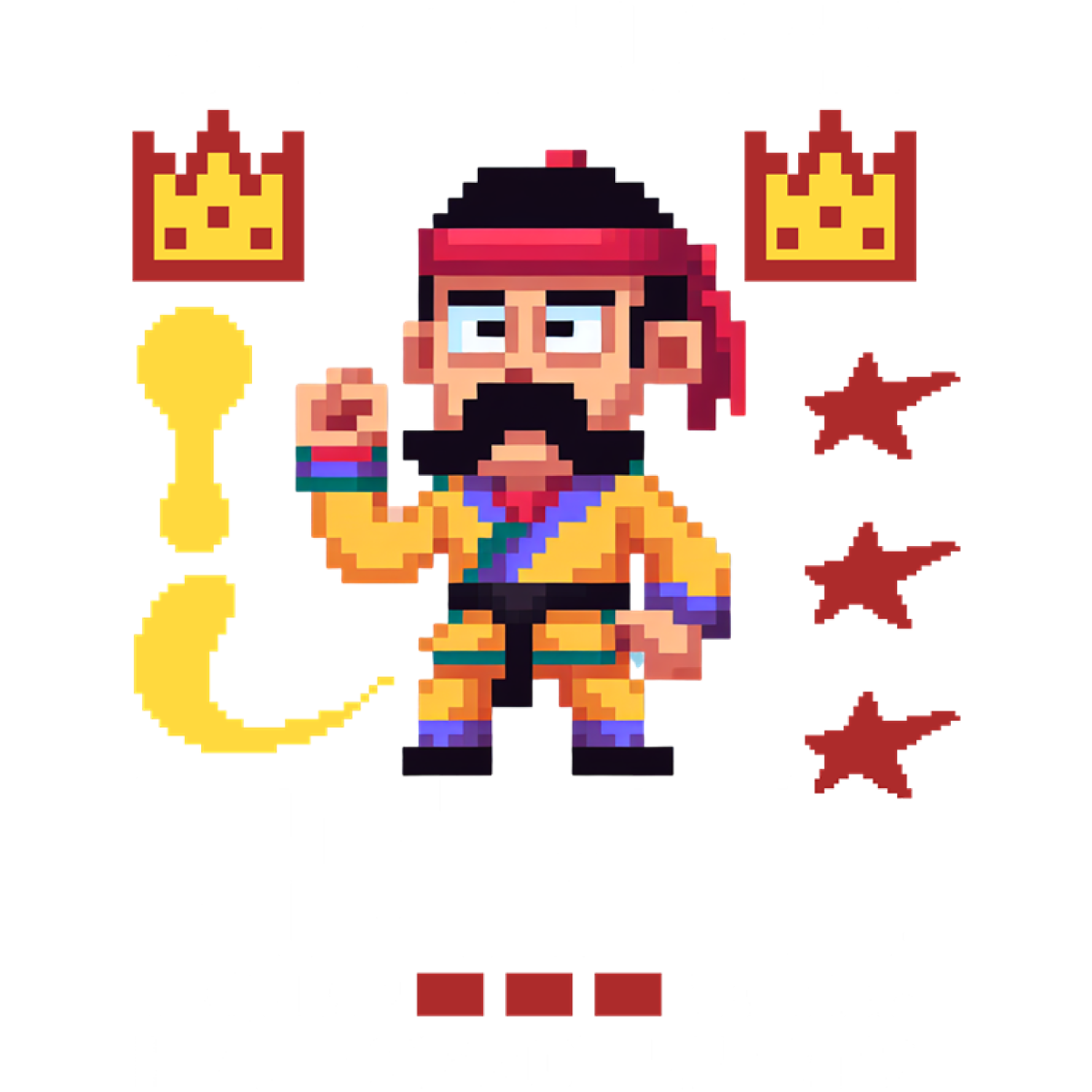 Personnage pixel art arts martiaux