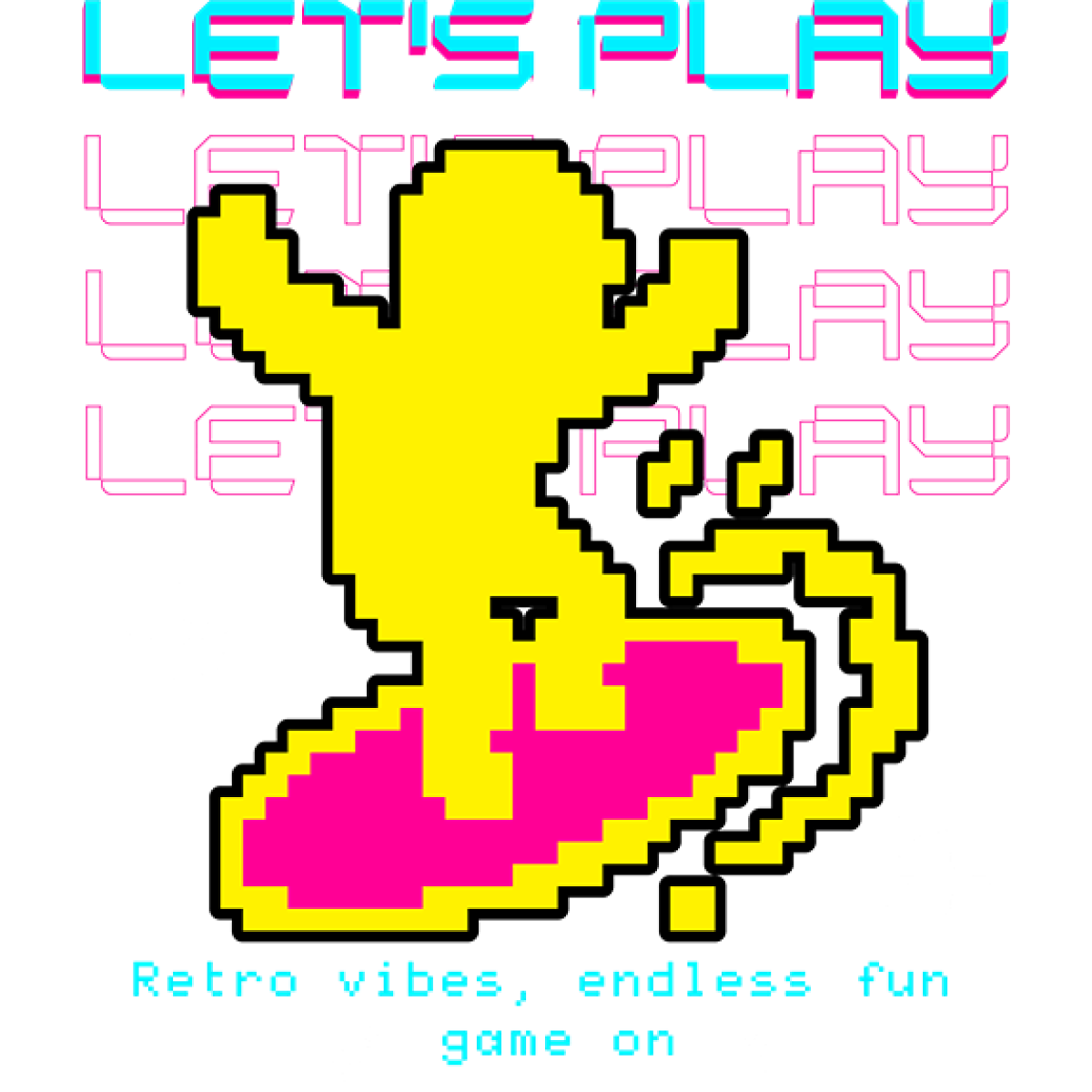 Personnage pixel art surf arcade retro