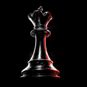 Pièce d'échecs reine en croquis