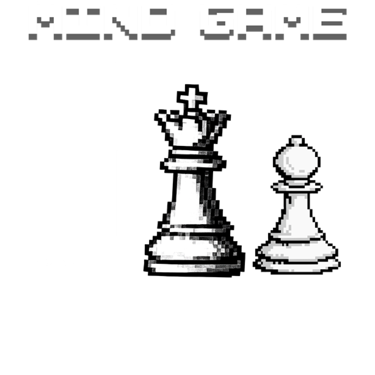 Pièces d’échecs pixel art minimaliste
